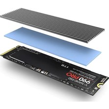 N80 M.2 Nvme SSD Alüminyum Soğutucu Kasa, Pasif Soğutma, Siyah Mat, Termal Ped ile