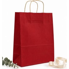 Bordo Renk Kağıt Hediye Çantası 2’li Set – Dayanıklı Hediye Paketleme Çantası, Doğum G�