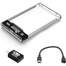 Sata HDD Kutusu Telefon Yedekleme Type C Otg USB 3.0 Şeffaf
