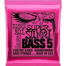 Ball Super Slinky 5 Telli Elektrik Bas Gitar Telleri, Kalınlık 40-125