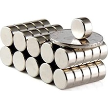 Adet 10X5 mm Yuvarlak Güçlü Neodyum Mıknatıs (Çap 10 mm Kalınlık 5 Mm)