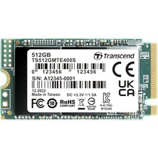 MTE400S 512 GB Nvme Pcıe Gen3 X4 M.2 2242 Dahili Solid State Drive (Ssd) 3D Tlc Nand (TS512GMTE400S)