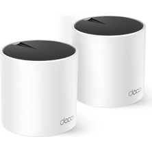 Deco X55 2-Pack, AX3000 Mbps, Yapay Zeka Desteği, Gigabit Portları, 150 Cihaza Kadar Bağlanılabi