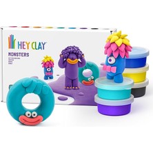 Clay Canavarlar - Hipster, Bigwig, Donut Seti - Çocuklar Için Hava ile Kuruyan Kil Seti - 6 Kutu �