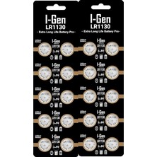 Batteries LR1130 1.5V Alkalin Düğme Pil (AG10, L1131, 389) (20'li Paket)