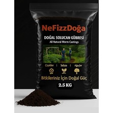 Doğal Katı Solucan Gübresi 2,5 kg | Organik Toprak Düzenleyici | Saksı, Bahçe ve Sebze Bitkile