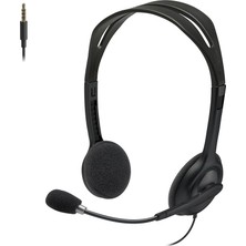 H111 Kablolu Kulaklık, Gürültü Önleyici Mikrofonlu Stereo Kulaklık, 3,5 mm Ses Jakı, Pc/mac/d