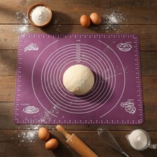 Büyük Boy Silikon Hamur Açma Matı ve Fırın Pedi – 45X65 cm Ölçekli Yanmaz Yapışmaz Hamur