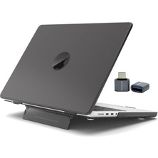 MacBook Air 13 Inç (13.6) Kılıf M2 / M3 / M4 Uyumlu – Standlı Mat Şeffaf Sert Pc Hardcase Is�