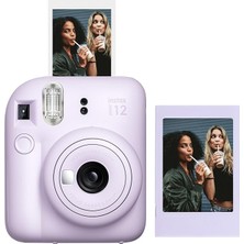 Mini 12 Lila Fotoğraf Makinesi ve Fotoğraf Çerçeve Seti