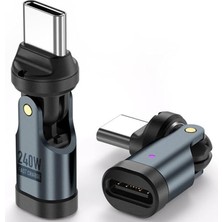 0960 USB Type-C Otg Çevirici Adaptör 540° Döner PD240W 5A Şarj Veri Dönüştürücü 360 Derec