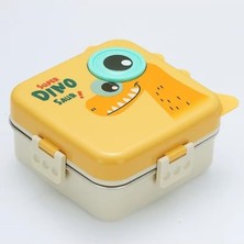 Süper Dino Üç Bölmeli + Sos Kaseli Yeni Nesil Çocuk Beslenme Kutusu - Lunch Box 1190 Ml.