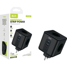 Akım Korumalı Priz, Kablosuz 3'lü Priz Soketi, 3x Priz Girişi, 3x USB Girişi, Ergonomik Priz Ç