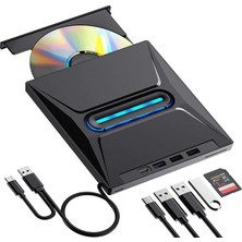 USB 3.0 Harici External CD DVD Okuyucu Yazıcı LED USB Hub Tf Sd Kart Okuyucu Çoğaltıcı