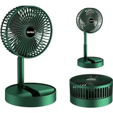 Taşınabilir Fan Katlanır Teleskopik USB Fanı Ev Ofis Masaüstü Sessiz Fan (Yeşil, Orta)