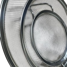 Çelik Süzgeç 3 Farklı Boyut, Ince Gözenekli Ağ, Ergonomik Saplı, Bulaşık Makinesinde Yıka