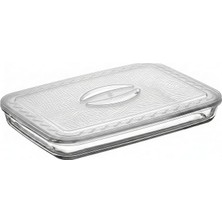 Borcam Uyumlu Plastik Kapak 40X27 cm Dikdörtgen Borcam Kapağı - Fırın Kabı Saklama Kapağı, B