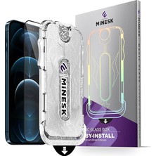 Magıc Glass iPhone 12 Pro Max Için Otomatik Hizalama Aparatlı Ekran Koruyucu (Güçlendirilmiş Te