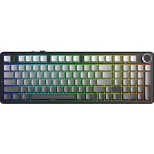 F99 Pro 3 Modlu Rgb Hot Swap Mekanik Nimbus V3 Switch Kablosuz Makrolu Klavye Gradyan Gri