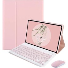 Samsung Galaxy Tab A8 SM-X200 10.5" ile Uyumlu Bluetooth Klavye ve Mouse + Standlı Kılıf - Bkk6 P