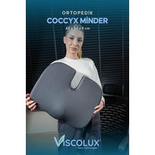 Ortopedik Oturma Minderi - Visco Kuyruk Sokumu Minderi Hemeroid Füme 44X36X9,5