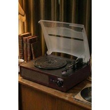 MTX-303 Nostaljik Pikap Plak Çalar Şarjlı Bluetooth Aux Hoparlörlü 3 Devir Iğne Dahil