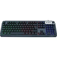 Donkey JDK104 Rainbow Mekanik Hisli Membran Türkçe Q Gaming 105 Tuş Siyah Klavye