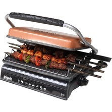 Dökümix Ultra Plus Organik Demir Döküm Izgara& Tost Makinası Rosegold Izgara Aparatlı,fırçal