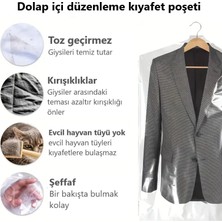 Jokey Ambalaj Gardırop Içi Askılık Yuvalı 60x120cm Kuru Temizleme - Dolap Içi Şeffaf Saklama Naylonu (10ADET)