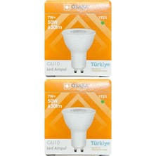 7W Yeşil Işık GU10 Duylu LED Çanak Ampul, 2 Adet