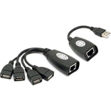 4406 4 Port Cat RJ45 USB Hub Ek Uzatma Extender, 50 Metre