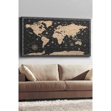 Dünya Haritası Kanvas-Canvas Tablo, 120 x 65