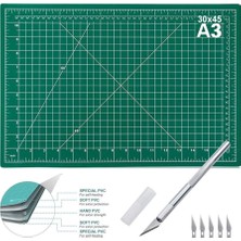 Çift Taraflı, A3 Boy, Kesim Matı ve Kretuar Bıçağı, 30X45 Cm, Kesim Altlığı, Kesme Tablas�