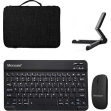 Xiaomi Redmi Pad 2 11 Inch Uyumlu Tablet Çanta+Türkçe Bluetooth Klavye+Mouse+Tablet Standı-Siyah