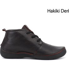 Gönderi(r) Kadın Antik Bordo  Bağcıklı Hakiki Deri Comfort Bot