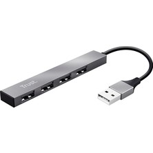 Halyx 4-Port Mini USB Hub – Kompakt Tasarım, USB 2.0, Tak ve Çalıştır, Pc ve Mac Uyumlu, Taş