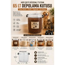 Loremp 65 Litre Kilitli Kapaklı Çok Amaçlı Saklama Kutusu – Mama, Bakliyat ve Deterjan Depolama Kabı
