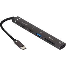 Type-C Hub, 5in1, 2 Adet Type-C, 1 Adet Usb-A Çoklayıcı, Tf Kart Girişli USB C Hub Adaptörü Sd