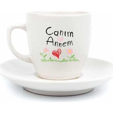 Annem Krem Türk Kahvesi Fincanı - Anneler Günü Hediyesi Kupa Fincan