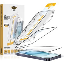 Labs iPhone 15 5d Easyfit 2 Adet Kolay Uygulama Aparatlı Ekran Koruyucu Temperli Cam