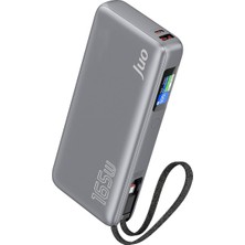 20000MAH 165W LED Ekranlı Type-C Kablolu Powerbank Usb-A + Usb-C Macbook Notebook Telefon Taşınab
