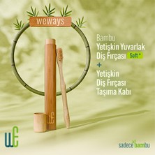 Weways Bambu Diş Fırçası ve Bambu Taşıma Kabı (Yuvarlak Sap - Soft Uç)