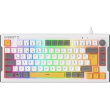 Kb-75 Smooth Beyaz/gri/sarı Rgb Aaydınlatmalı Q Membrane Oyuncu Klavyesi