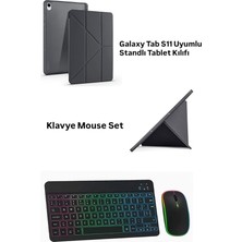 Galaxy Tab S11 11INÇ 2025 ile Uyumlu Kılıf Kalem Bluetooth Klavye ve Mouse Set, Standlı X736 X73
