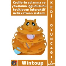 Wintoup #kedi Dayanıklı Interaktif Eğitici Renkli Toplu Hareketli Zeka Ilgi Çekici Pet Kedi Başlıklı 3 Katlı Kedi Oyuncağı