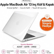 MacBook Air M1 Kılıf 13 Inç Sert Şeffaf Hardcase – A2337 / A2179 / A1932 Uyumlu Kristal Parlak