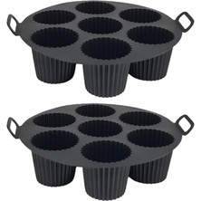 Silikon Kek Pişirme Kalıbı 7 Bölmeli, Silikon Cupcake Kek Pişirme Kabı Air Fryer Muffin Fırı