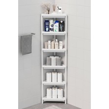 Life 6 Katlı Üçgen Plastik Beyaz Banyo Mutfak Rafı MIT1233