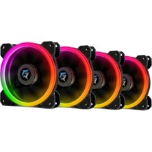 4X120MM Rgb Kasa Fanı - 120X120X25MM, 12V Dc, 1200 Rpm, 55 Cfm, 20 Dba, Siyah, Rgb Led, 4 Pin, 57CM