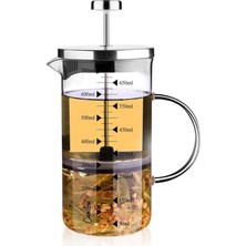 Cam 700 ml French Press, Demlik, Ölçü Kabı,